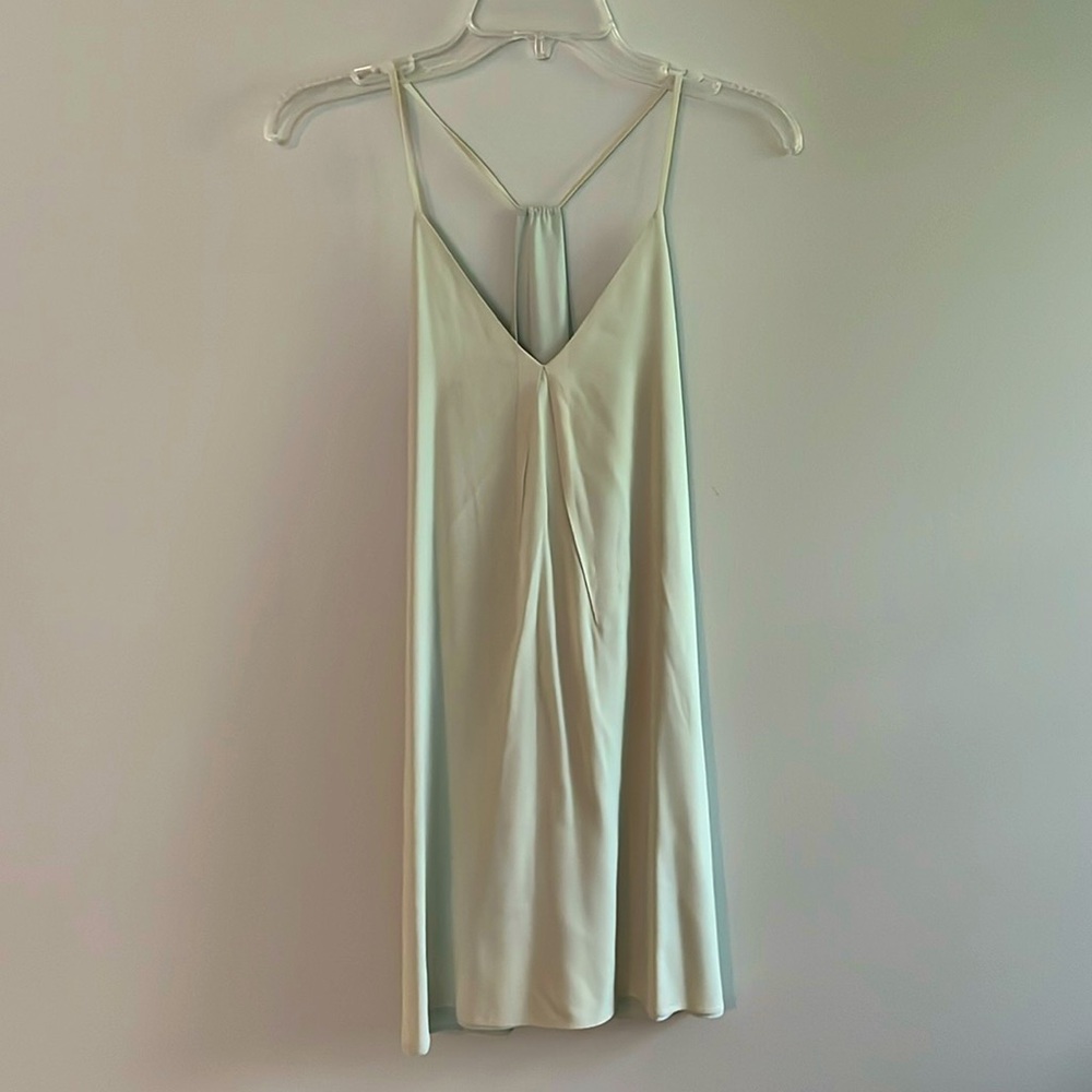 Alice + Olivia pale mint green silk mini dress